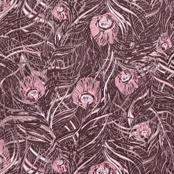 NWT DR2 Satin Peacock Feather Print V-Neck Long Sleeve Blouse Top Plus XXL - Picture 7 of 10